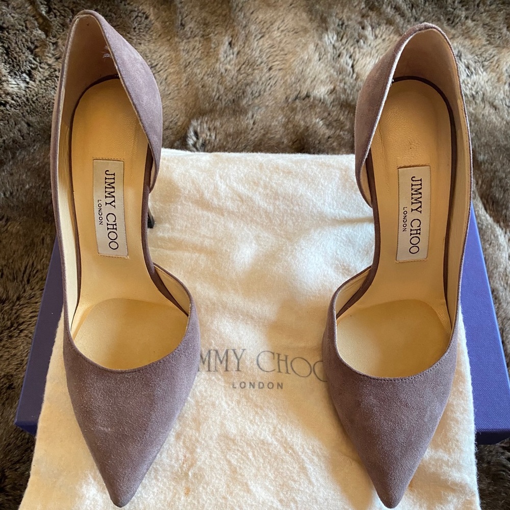 Jimmy Choo Grey Suede Pumps- LIKE NEW!